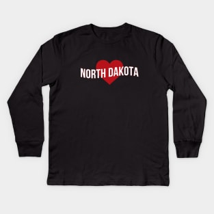 North Dakota Love Kids Long Sleeve T-Shirt